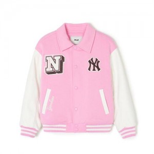 MLB Pop Varsity Padding New York Yankees Kids' Jackets Pink | 5479208-ZP