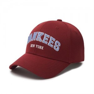 MLB Premium Varsity Lettering Logo Structured Ball New York Yankees Hats Red | 6357294-RE