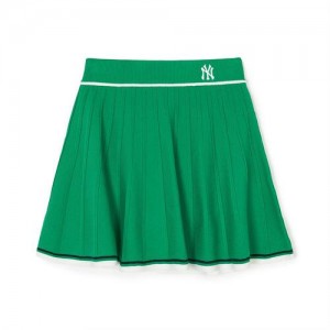 MLB S Vasity Sportive Knit Flared New York Yankees Skirts Green | 2931846-SN