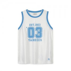 MLB Sportive Varsity Number Graphics Soccer Sleeveless New York Yankees Vest White | 6739581-WT