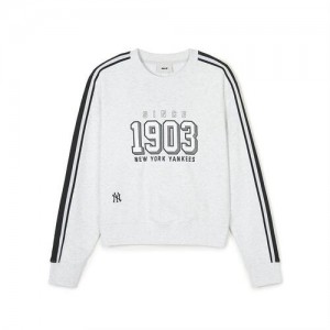 MLB Sportive Varsity Track Crop New York Yankees Sweatshirts White | 5827306-UL