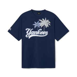 MLB Summer Graphics Palm Tree Over Fitts New York Yankees T Shirts Navy | 5196702-WC