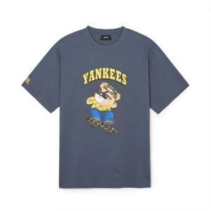 MLB Summer Mega Bear Overfitts New York Yankees T Shirts Grey | 4972583-OG