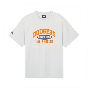 MLB Summer Varsity Over Fitts Los Angeles Dodgers T Shirts White | 3578421-NE