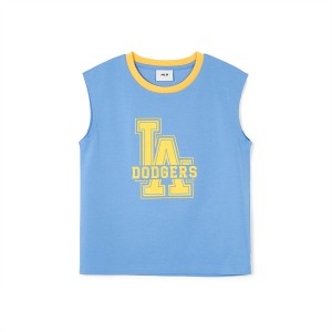 MLB Varsity Big Logo Sleevelesst Los Angeles Dodgers Kids' T Shirts Blue | 9120834-TV