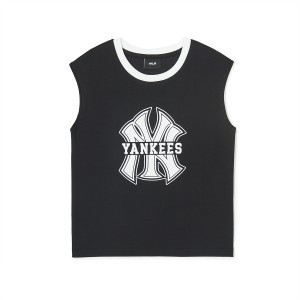 MLB Varsity Big Logo Sleevelesst New York Yankees Kids' T Shirts Black | 7825604-OE