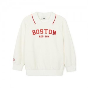 MLB Varsity Collar Boston Red Sox Kids' Sweatshirts White | 7804563-DO