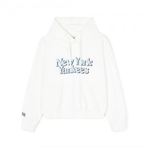 MLB Varsity Crop New York Yankees Hoodie White | 6980435-RL