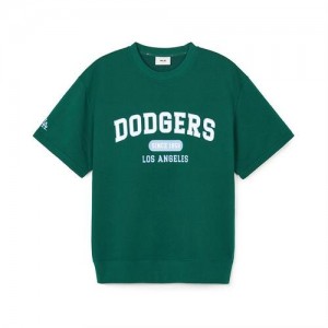 MLB Varsity Half Sleeve Los Angeles Dodgers T Shirts Green | 2638945-HZ