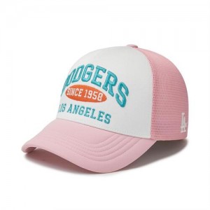 MLB Varsity Lettering Mesh Los Angeles Dodgers Hats Pink | 9067123-EK