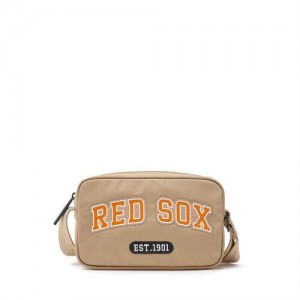 MLB Varsity Nylon Boston Redsox Cross Body Bags Khaki | 7652189-UB