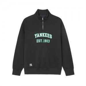 MLB Varsity Over Fit Half Zip New York Yankees Sweatshirts Black | 4680517-TN