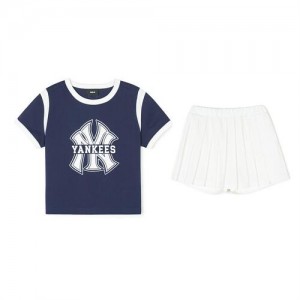 MLB Varsity Set Up New York Yankees Kids' T Shirts Navy | 0624987-TV