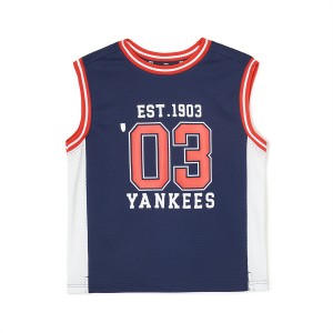 MLB Varsity Sleevelesst New York Yankees Kids' T Shirts Navy | 7123906-RD