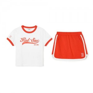 MLB Varsity Sportive Set Up Boston Red Sox Kids' Skirts Orange / White | 4815263-KX