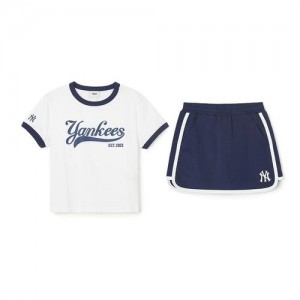 MLB Varsity Sportive Set Up New York Yankees Kids' Skirts White / Blue | 5167890-NE