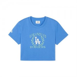 MLB Varsity Sports Semi Cropts Los Angeles Dodgers T Shirts Blue | 2794560-VZ