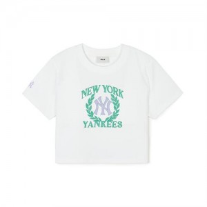 MLB Varsity Sports Semi Cropts New York Yankees T Shirts White | 0136957-PL