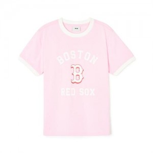 MLB Varsityt Boston Red Sox Kids' T Shirts Pink | 2354869-RO