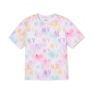 MLB Water Monogram Allovert New York Yankees Kids' T Shirts Multicolor | 3095726-FS