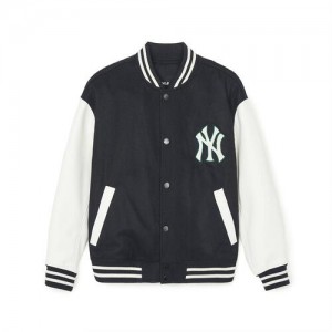 MLB Wool Basic Varsity New York Yankees Jackets Black | 3896501-OQ