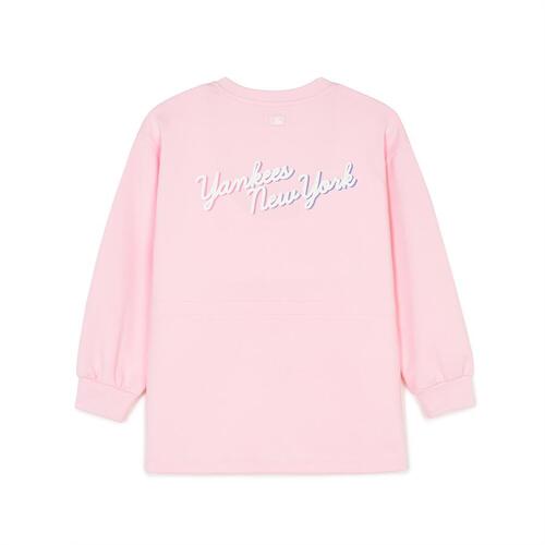 MLB Athleisure Long New York Yankees Kids' Sweatshirts Pink | 0185492-IH