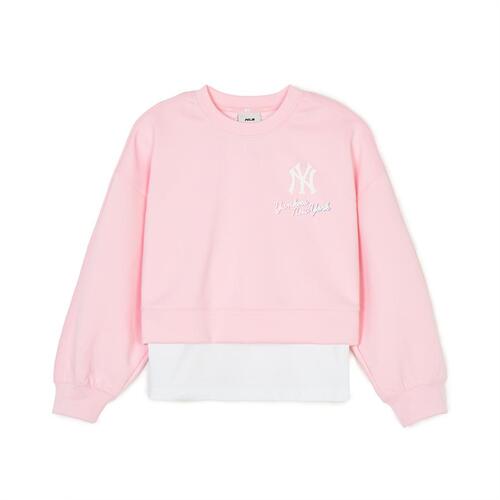 MLB Athleisure New York Yankees Kids\' Sweatshirts Pink | 2405683-NQ