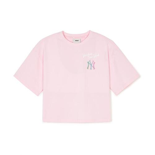 MLB Athleisuret New York Yankees Kids\' T Shirts Pink | 7230965-OE