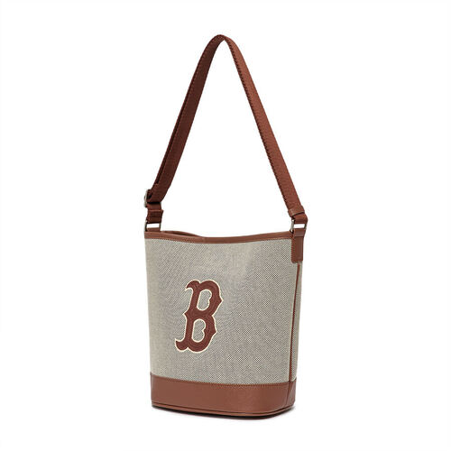 MLB Basic Big Logo Canvas Boston Redsox Bucket Bags Brown | 1657084-WZ