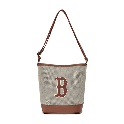 MLB Basic Big Logo Canvas Boston Redsox Bucket Bags Brown | 1657084-WZ