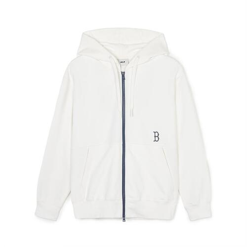 MLB Basic Big Logo Double Knit Zip Up Boston Redsox Hoodie White | 0752819-ZX