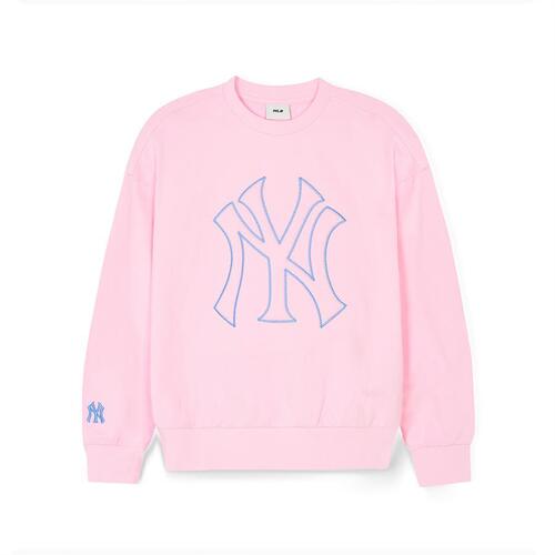 MLB Basic Big Logo New York Yankees Kids\' Sweatshirts Pink | 5483961-TA