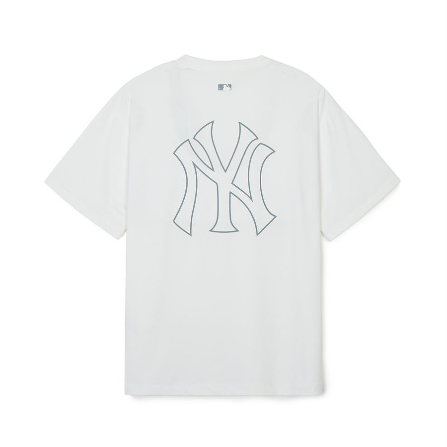 MLB Basic Big Logo Over Fit Waterts New York Yankees T Shirts White | 8931645-EU