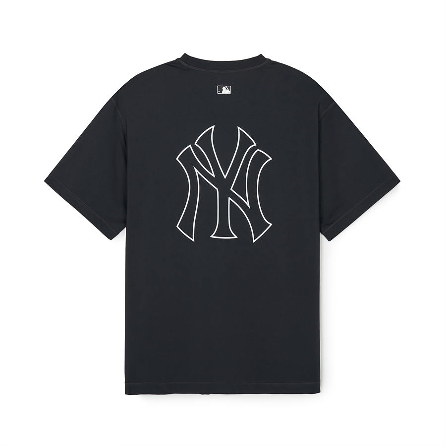 MLB Basic Big Logo Over Fit Waterts New York Yankees T Shirts Black | 8925714-TV