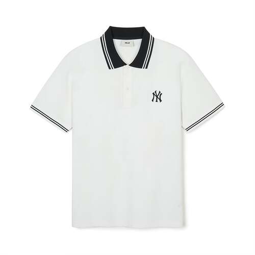 MLB Basic Collar Comfortable Fit Polots New York Yankees T Shirts White | 2437905-GV