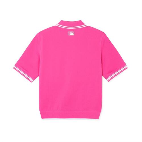 MLB Basic Crop Polots Cleveland Guardians T Shirts Fuchsia | 6728940-UX