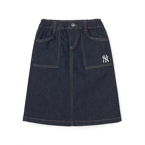 MLB Basic Denim Midi New York Yankees Kids\' Skirts Black | 9153746-JB