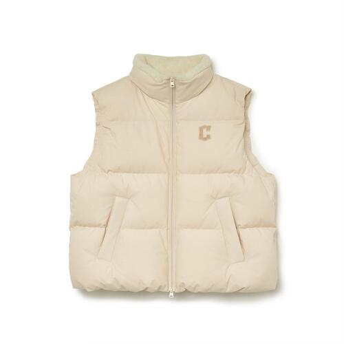 MLB Basic Fleece Reversible Down Vest Cleveland Indians Jackets Cream | 9275038-OJ