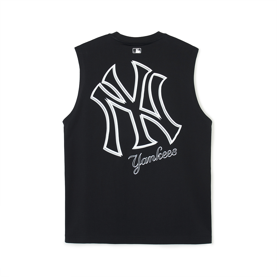 MLB Basic Mega Logo Cool Tech Sleeveless New York Yankees T Shirts Black | 5842760-ZM