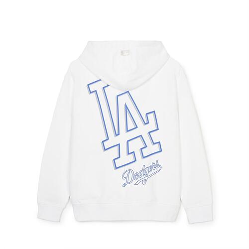 MLB Basic Mega Logo Overfit Los Angeles Dodgers Hoodie White | 3895210-WQ