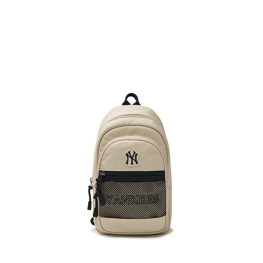 MLB Basic Mesh Slingbag New York Yankees Kids\' Bags Beige | 1480957-UO