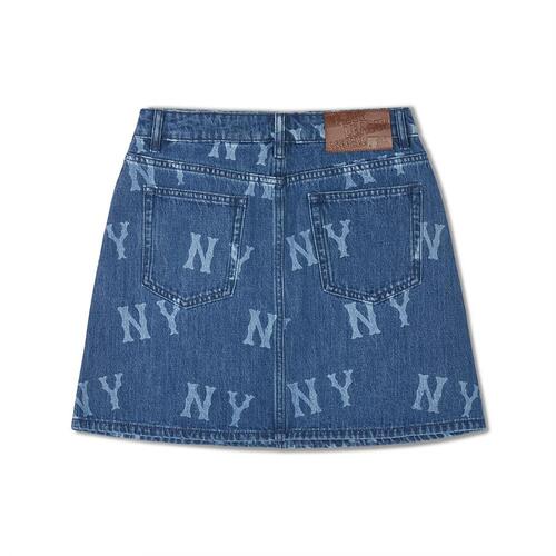 MLB Basic Multi Mega Printed Logo Denim New York Yankees Skirts Navy | 8137620-EX