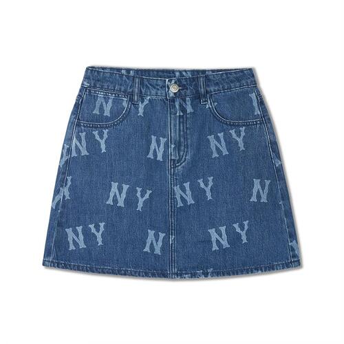 MLB Basic Multi Mega Printed Logo Denim New York Yankees Skirts Navy | 8137620-EX