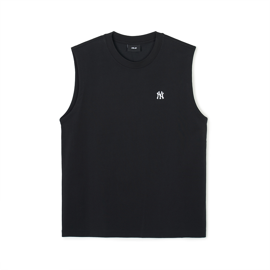 MLB Basic Small Logo Cool Tech Sleeveless New York Yankees T Shirts Black | 1825490-XW