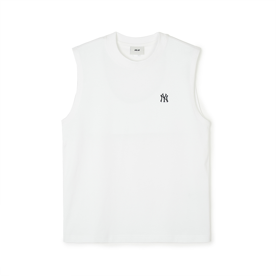 MLB Basic Small Logo Cool Tech Sleeveless New York Yankees T Shirts White | 5398706-RS