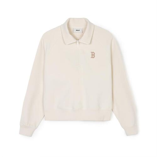 MLB Basic Small Logo Crop Boston Redsox Sweatshirts Beige | 0591478-FL