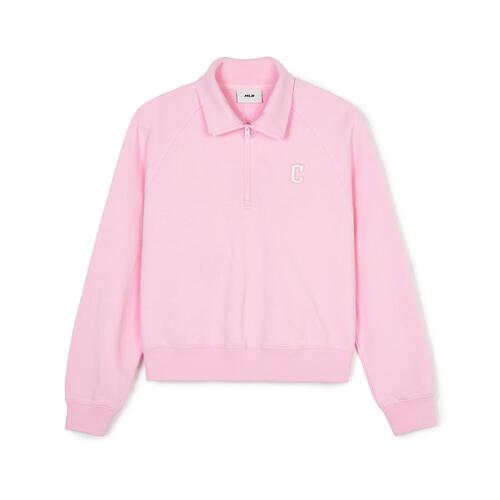 MLB Basic Small Logo Crop Cleveland Guardians Sweatshirts Pink | 8263947-MG