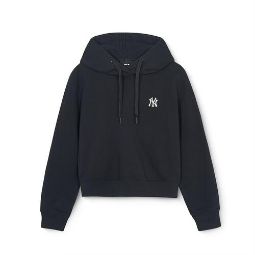 MLB Basic Small Logo Crop New York Yankees Hoodie Black | 3684702-SW