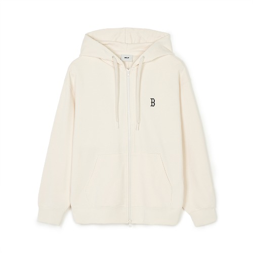 MLB Basic Small Logo Overfit Zip Up Boston Redsox Hoodie Cream | 0812473-FZ