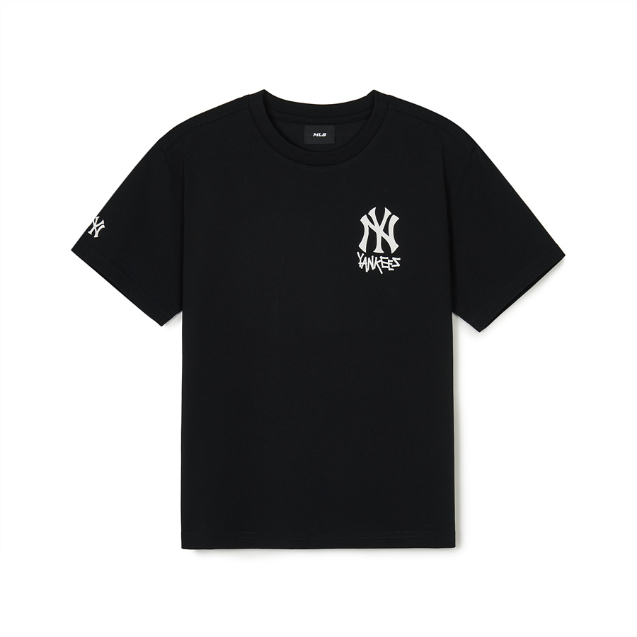 MLB Basic Street Logo New York Yankees Kids\' T Shirts Black | 5478012-TI